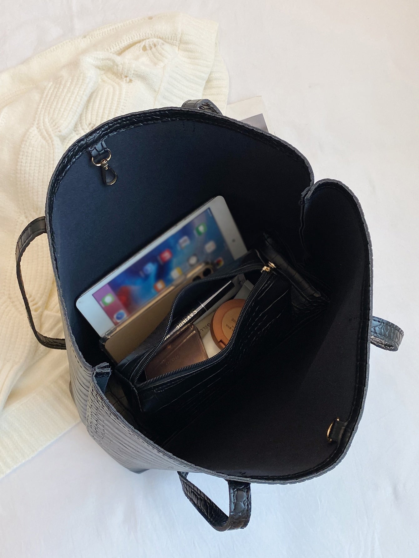 Tragetasche mit Krokodil Prägung, großer Kapazität