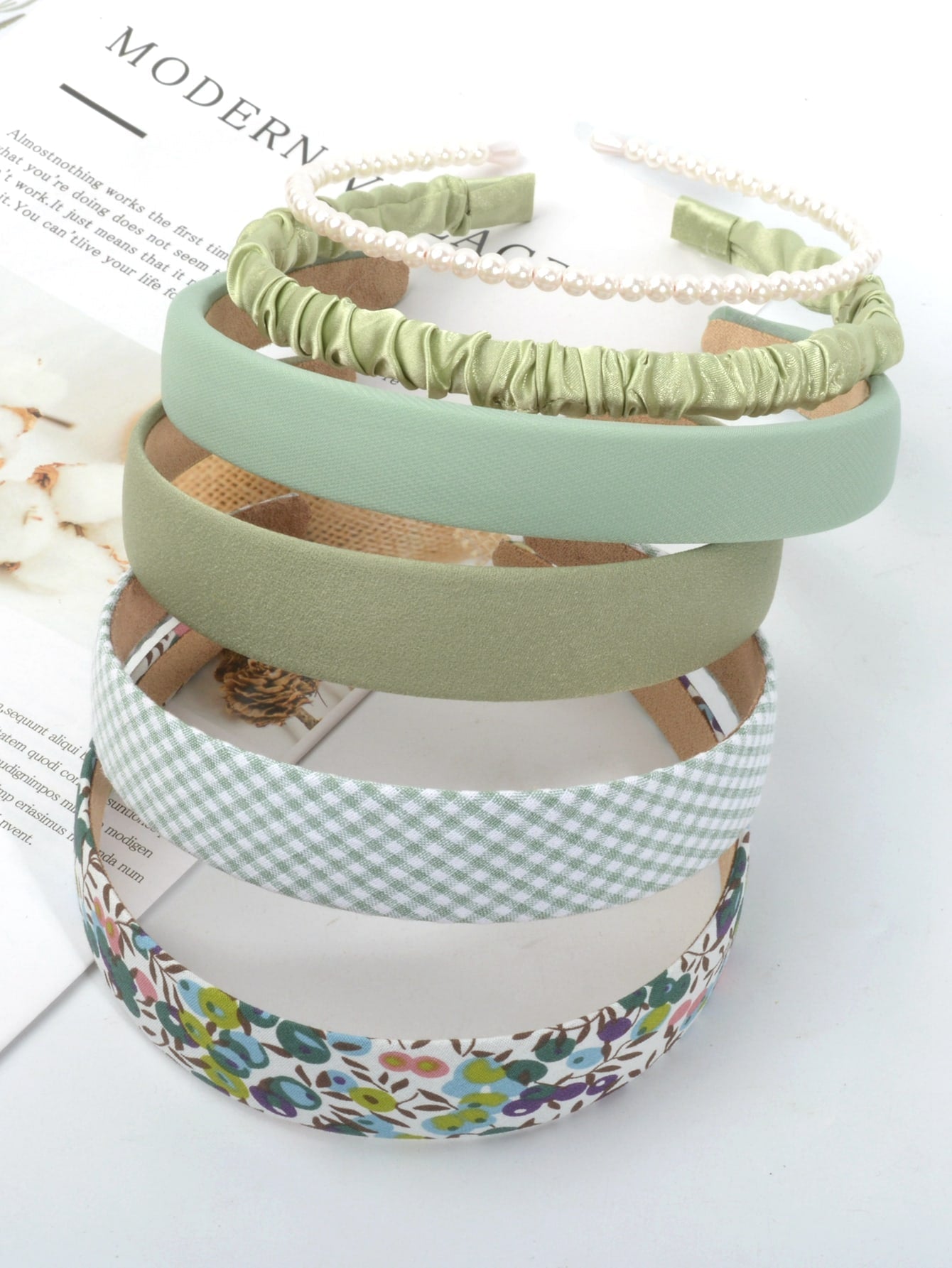 6 Stücke Stirnband mit Kunstperle Dekor