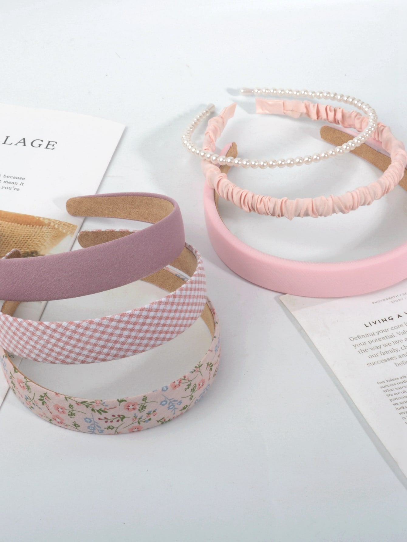 6 Stücke Stirnband mit Kunstperle Dekor