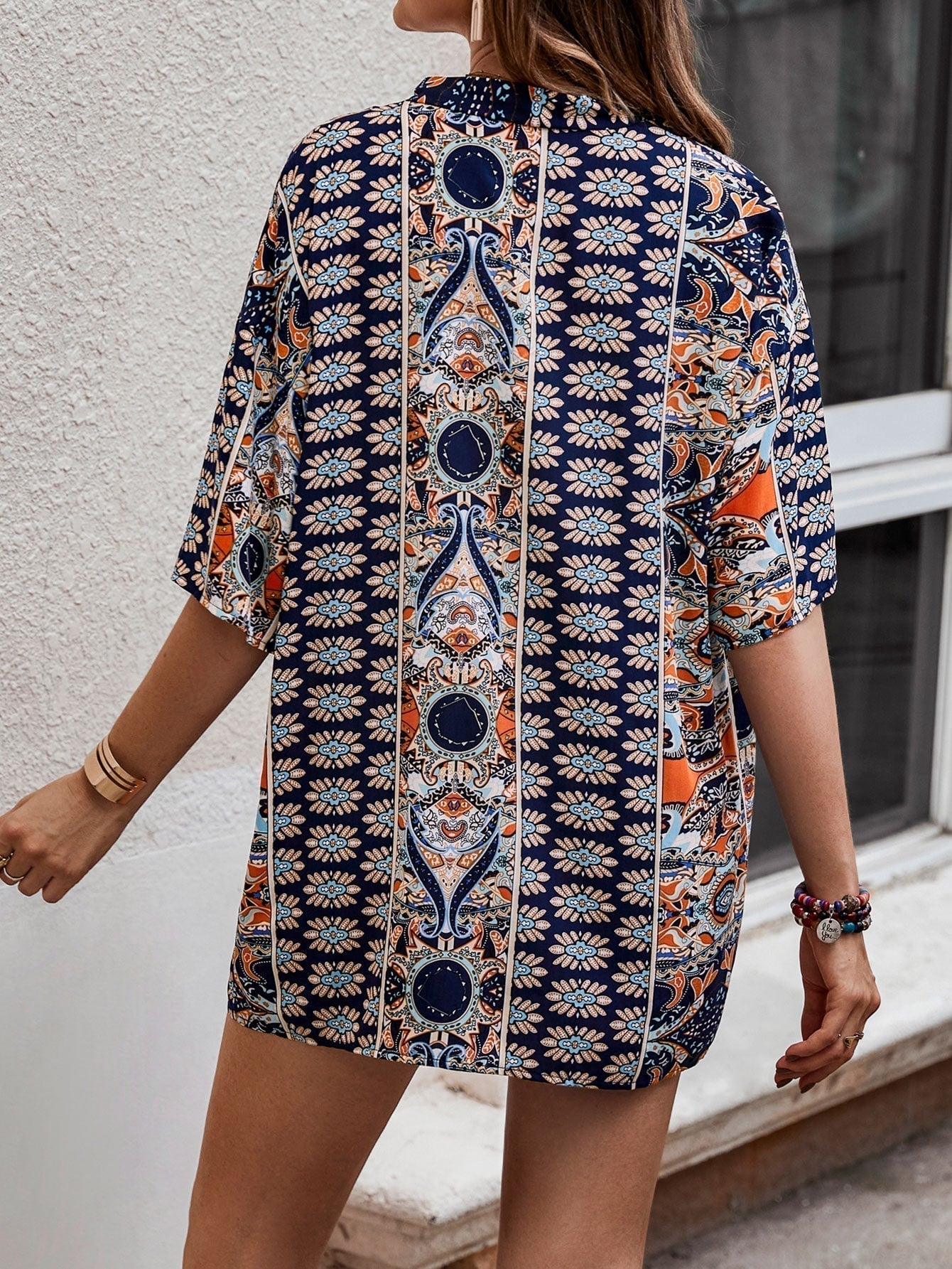 Paisley Muster, offener Front, Kimono & Shorts Set ohne Tube Top