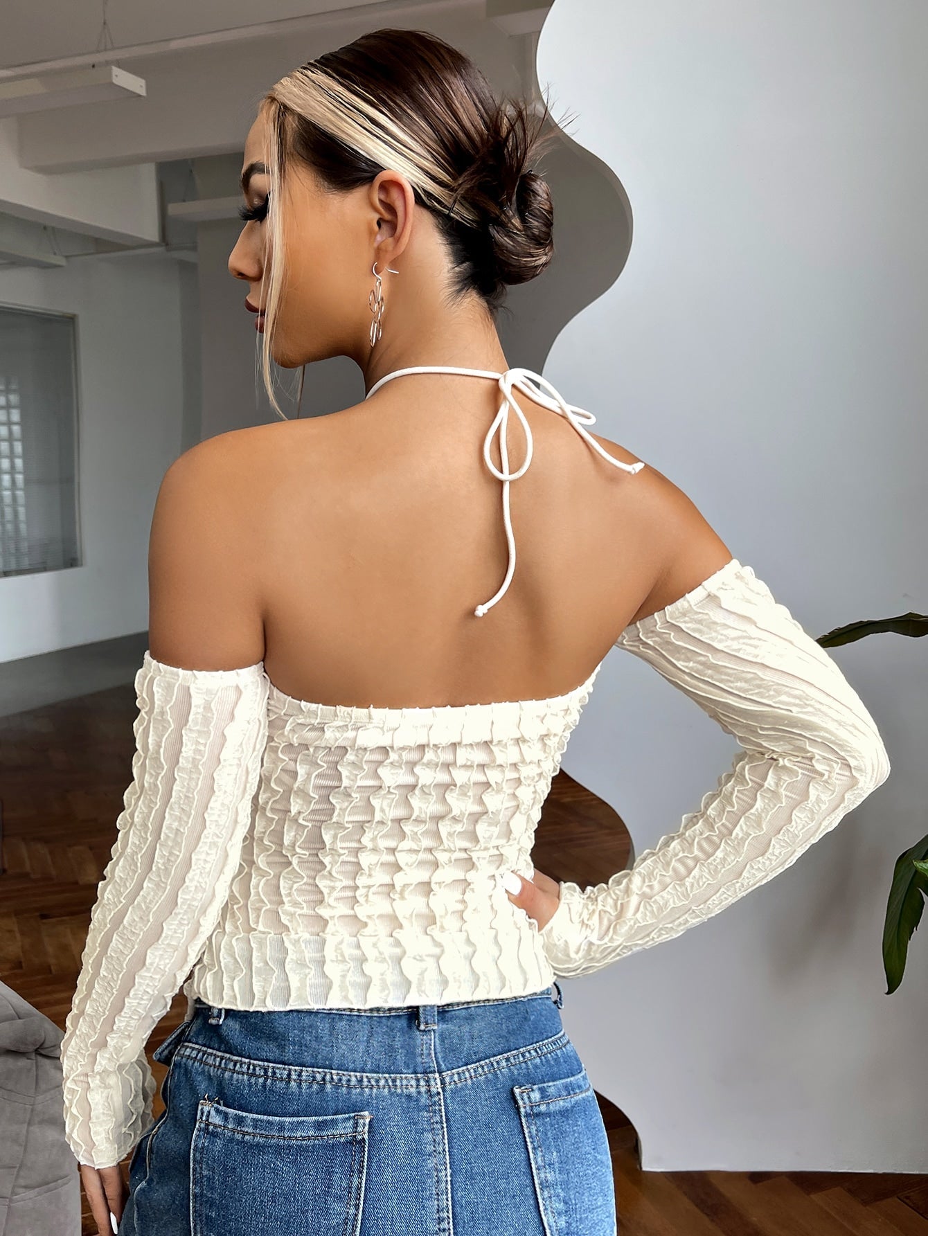 Top mit Tunnelzug, Rüschen vorne