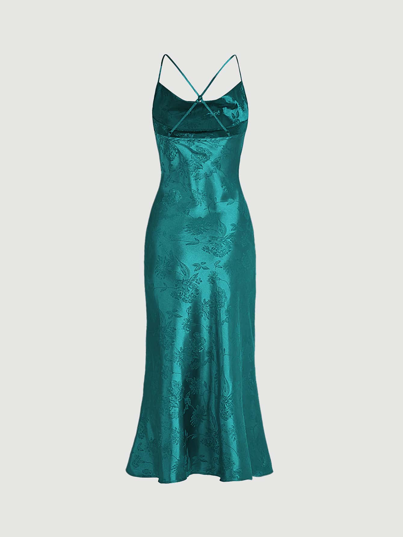 Belle Jacquard Satin Cami Kleid