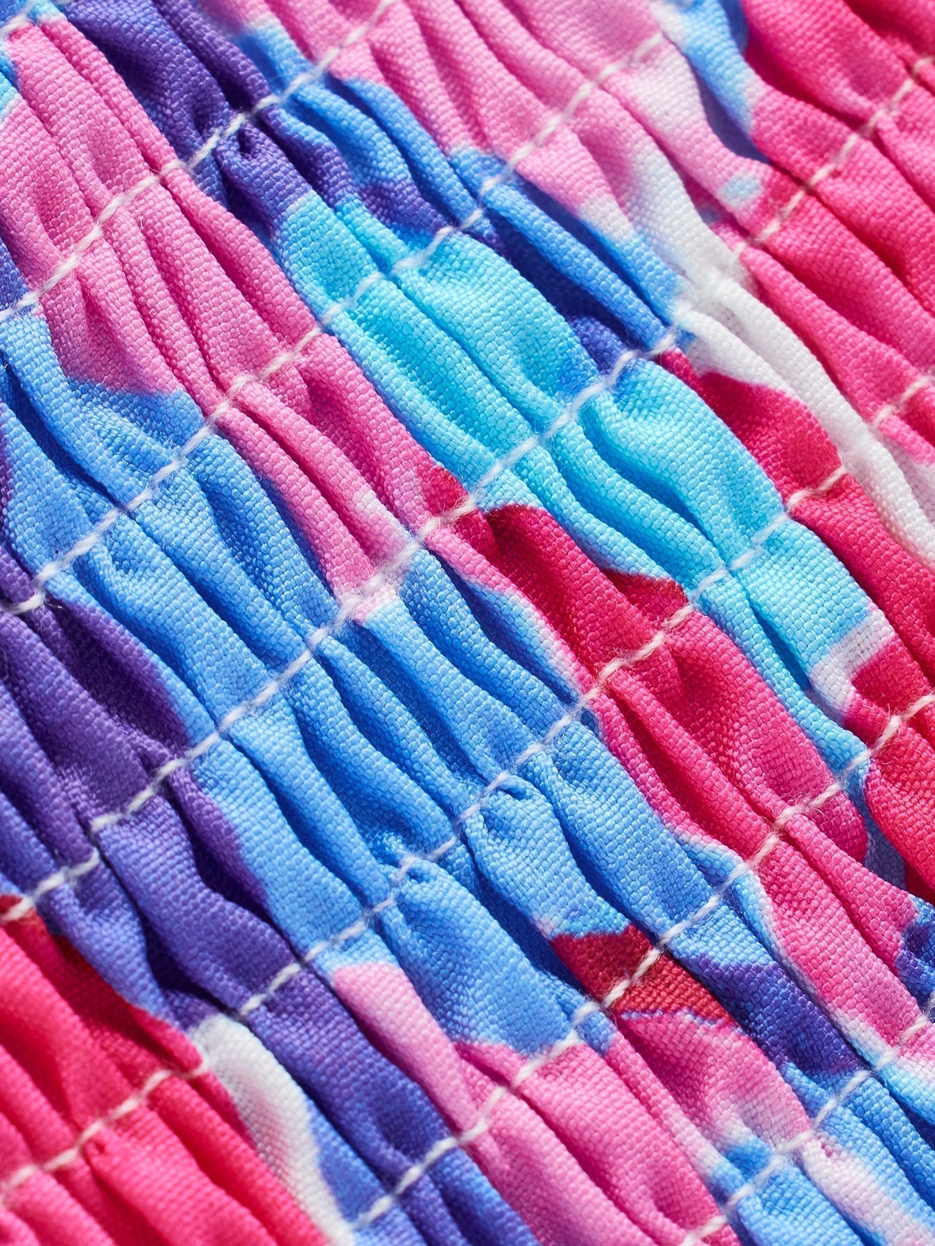 Top mit Blume Muster, Knoten auf Schulter, Rüschen