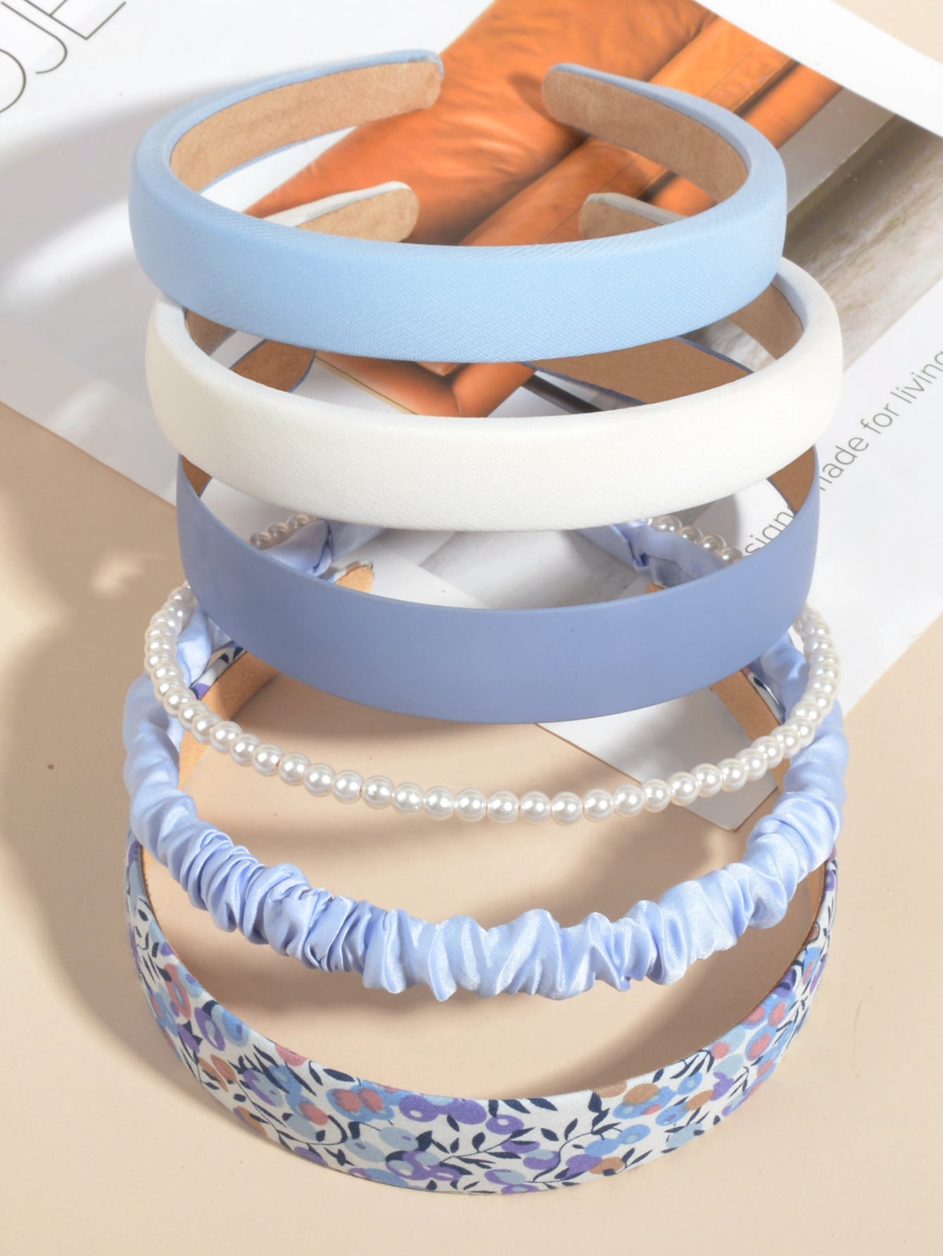 6 Stücke Stirnband mit Kunstperle Dekor