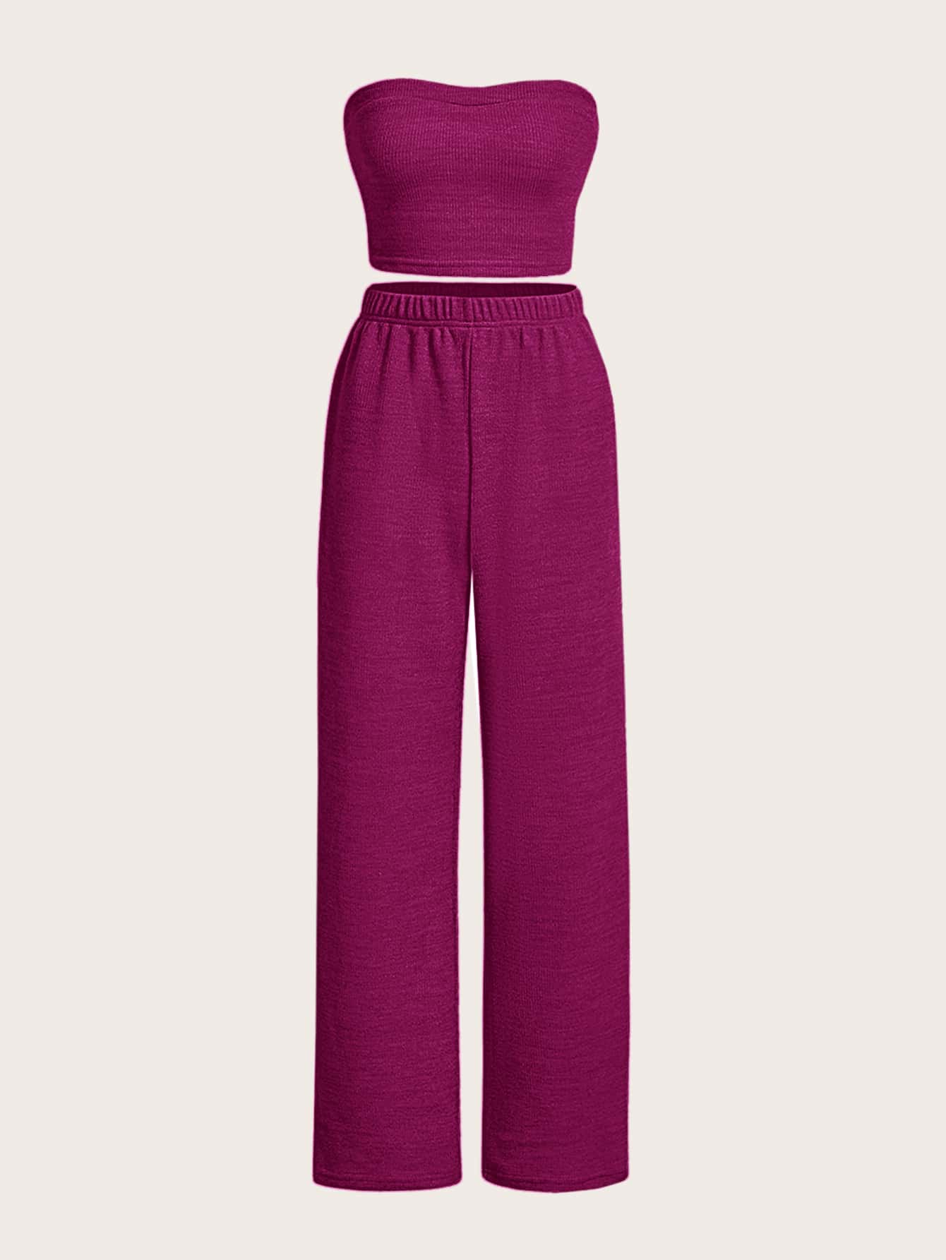 TRENDING Crop Tube Top & Hose mit weiten Beinen