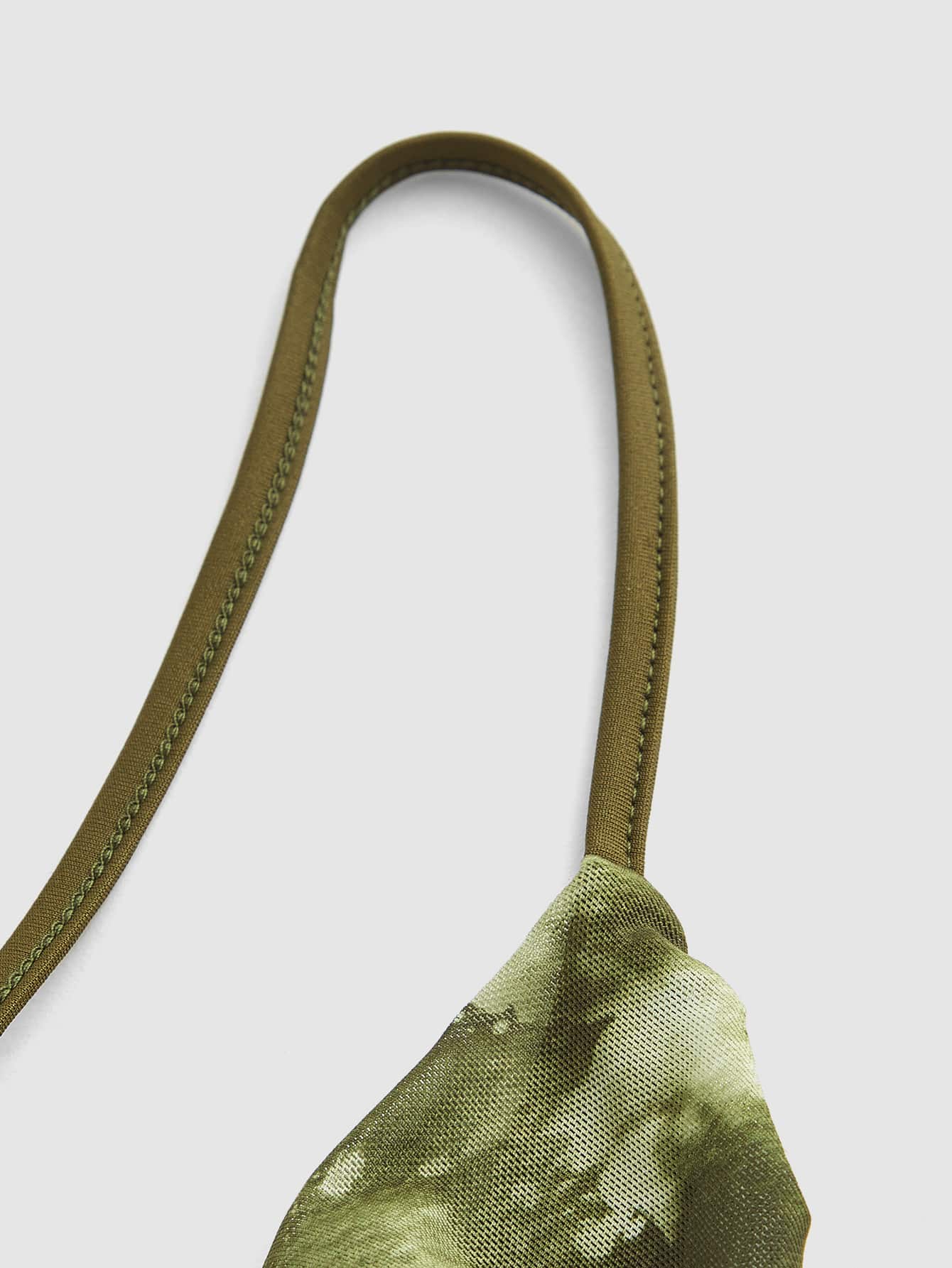 Crop Top mit Batik, einer Schulter frei, geraffter Seite, drapiertem Detail