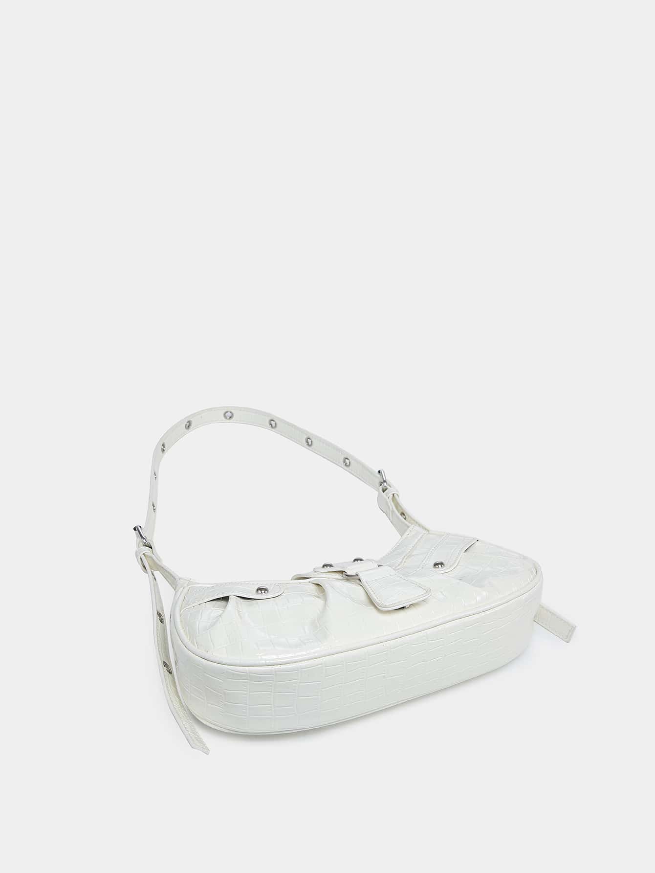 Geraffte Tasche mit Nieten Dekor