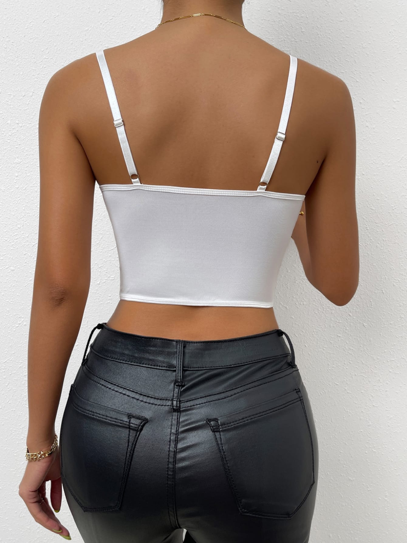 Crop Cami Top mit Paillette, Mesh Vollbusiger