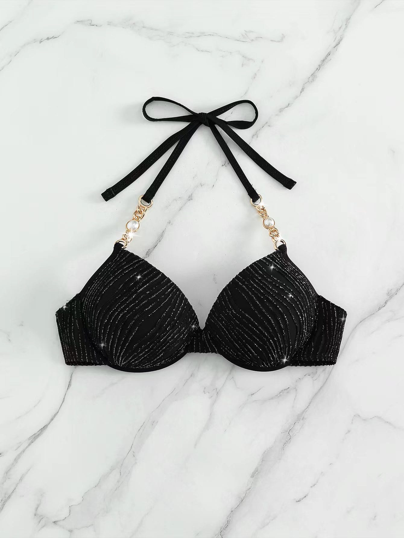PUSH UP Bikini Top mit Kette, Neckholder