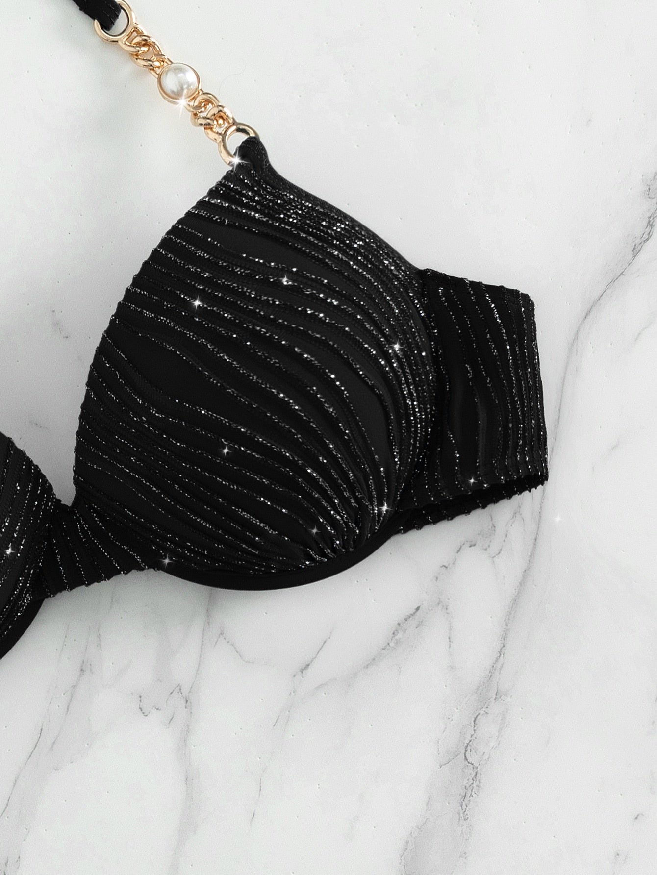 PUSH UP Bikini Top mit Kette, Neckholder