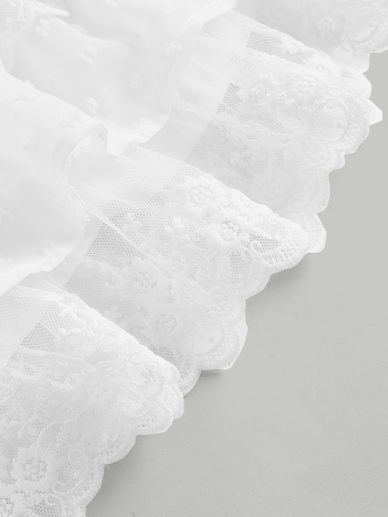 Rock mit Kontrast Spitzen, Rüschen,