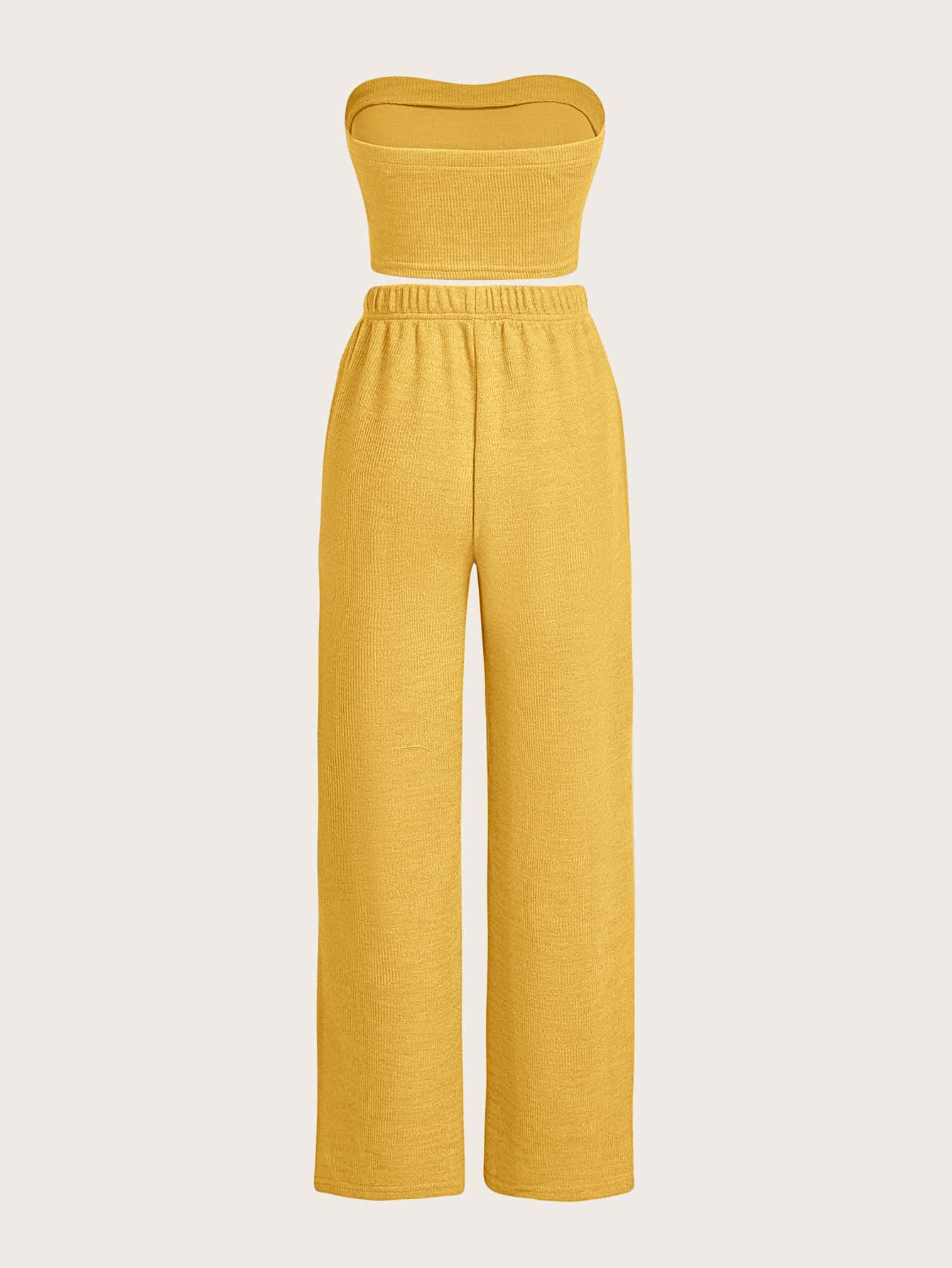 TRENDING Crop Tube Top & Hose mit weiten Beinen