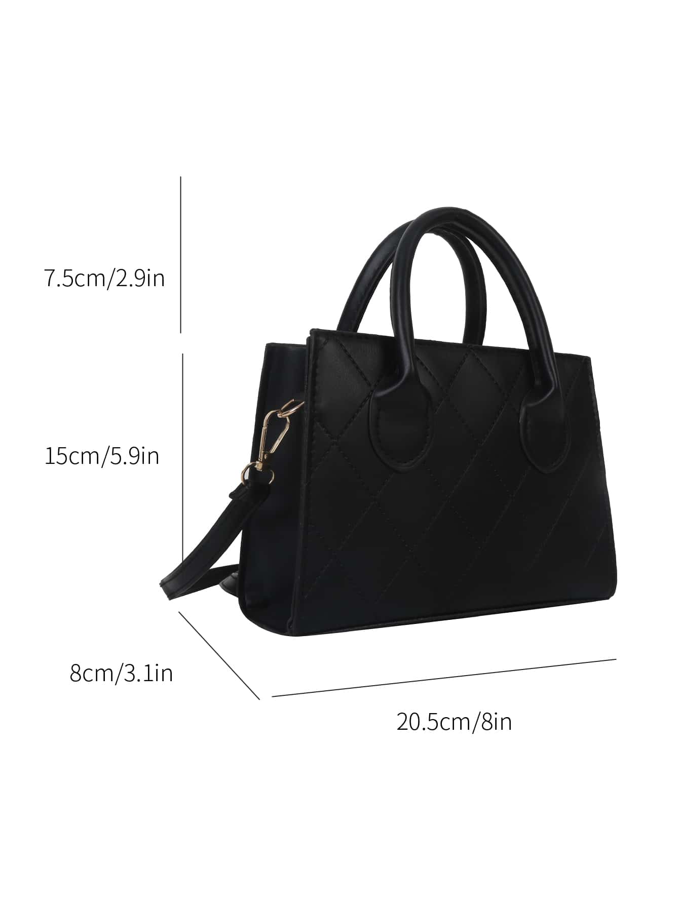 Quadratische Tasche mit Krokodil Prägung, Doppelgriff