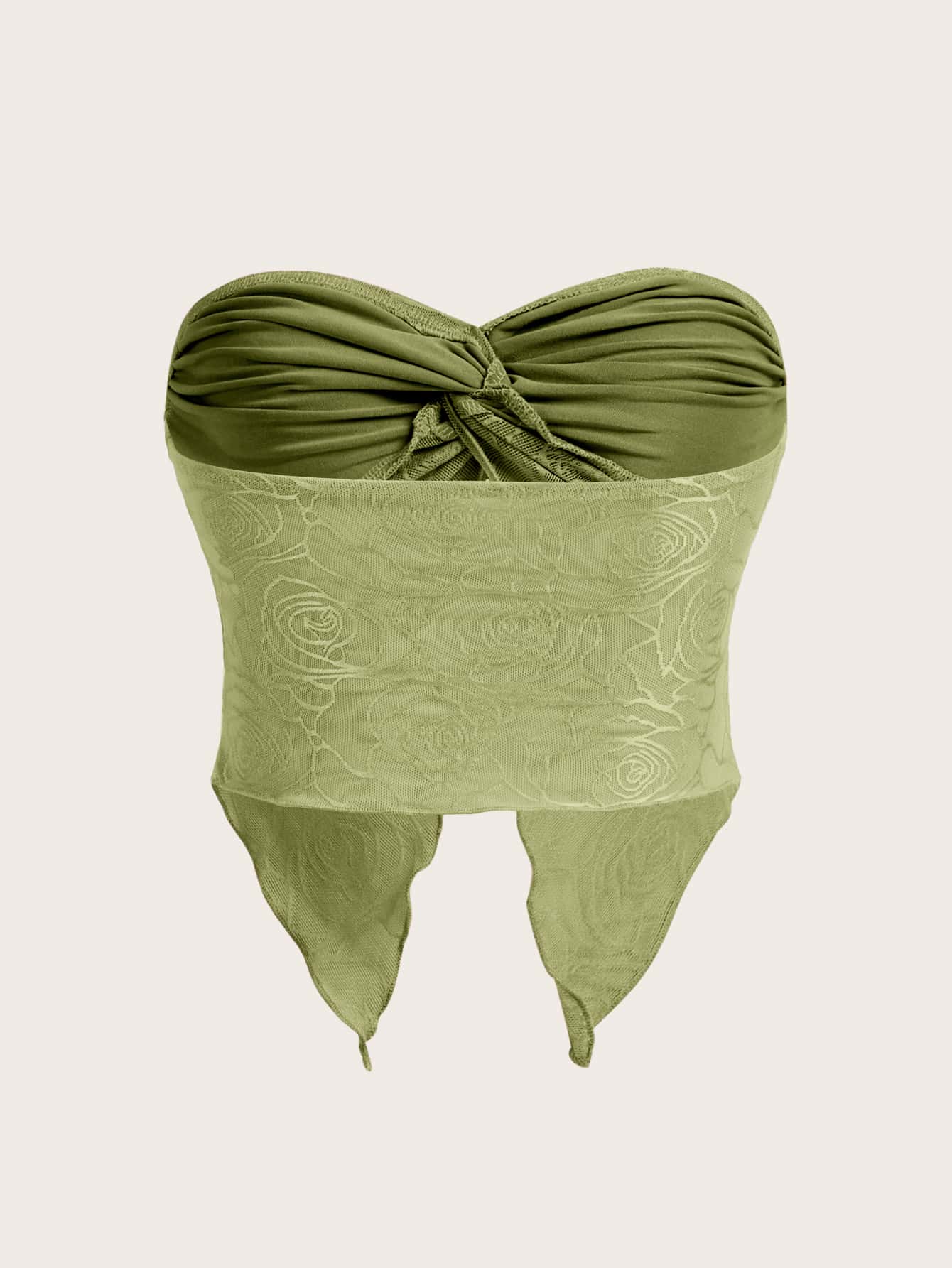 Tube Top mit Twist vorne, asymmetrischem Saum,