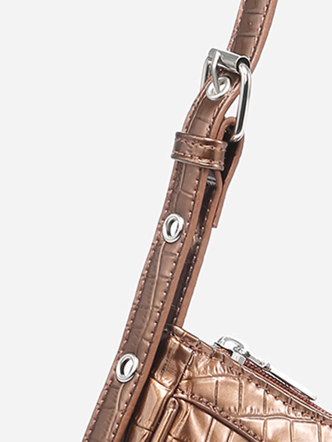 Geraffte Tasche mit Nieten Dekor