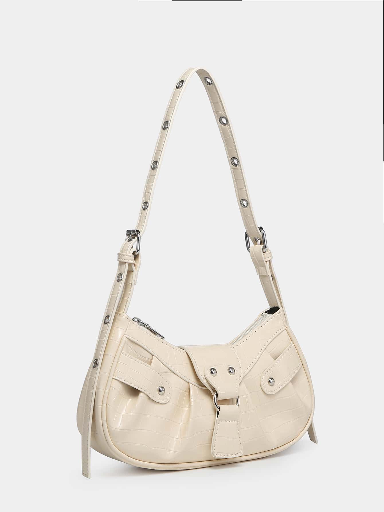 Geraffte Tasche mit Nieten Dekor