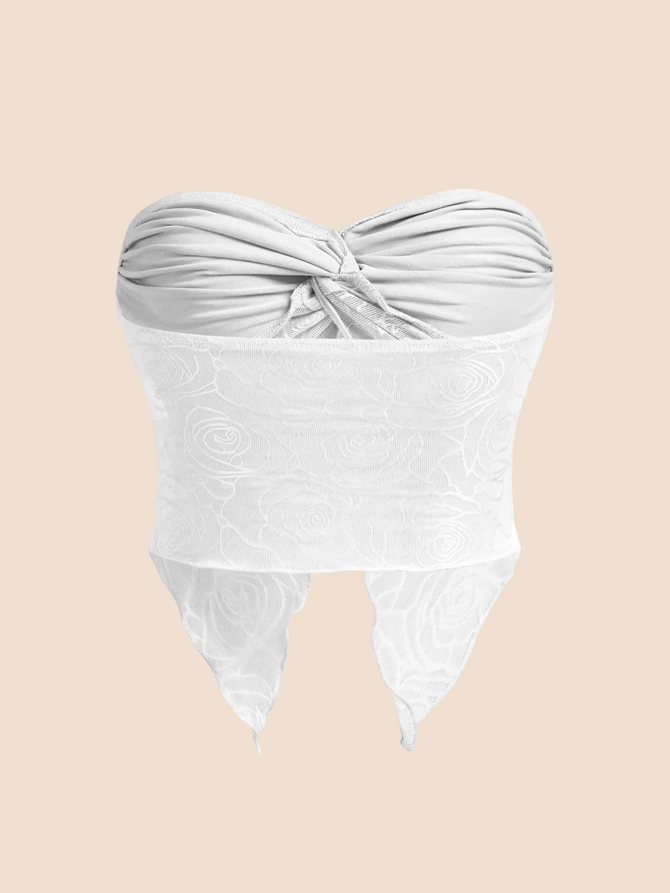 Tube Top mit Twist vorne, asymmetrischem Saum,