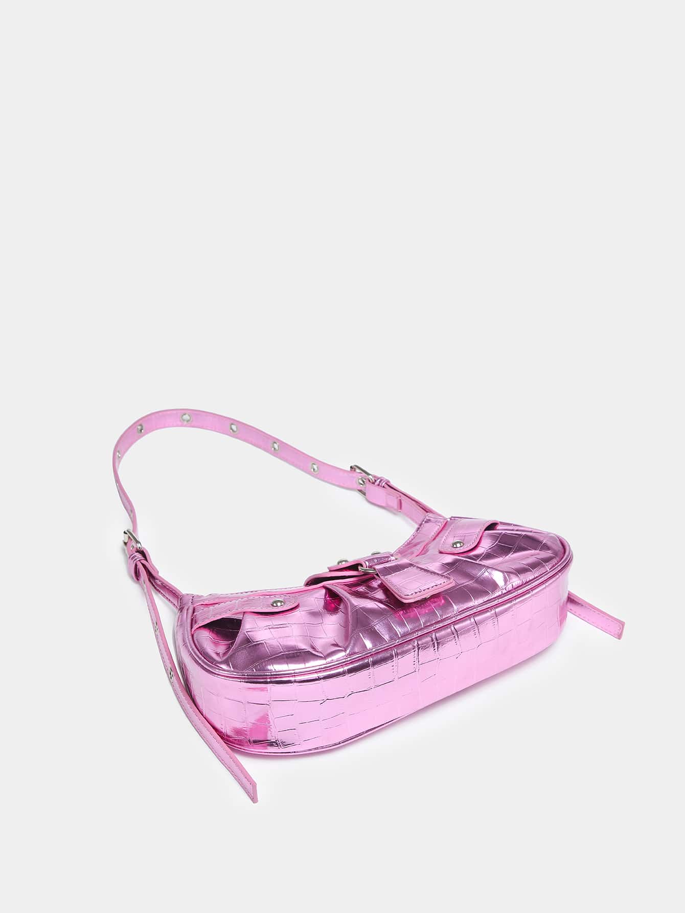 Geraffte Tasche mit Nieten Dekor