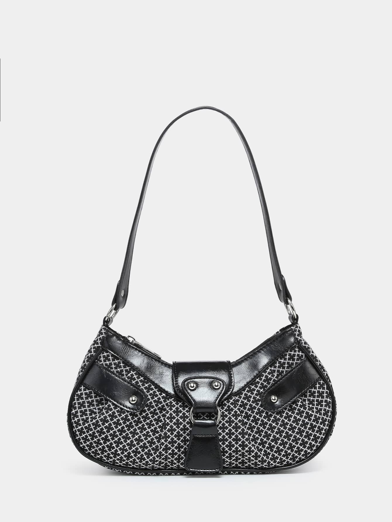 Geraffte Tasche mit Nieten Dekor