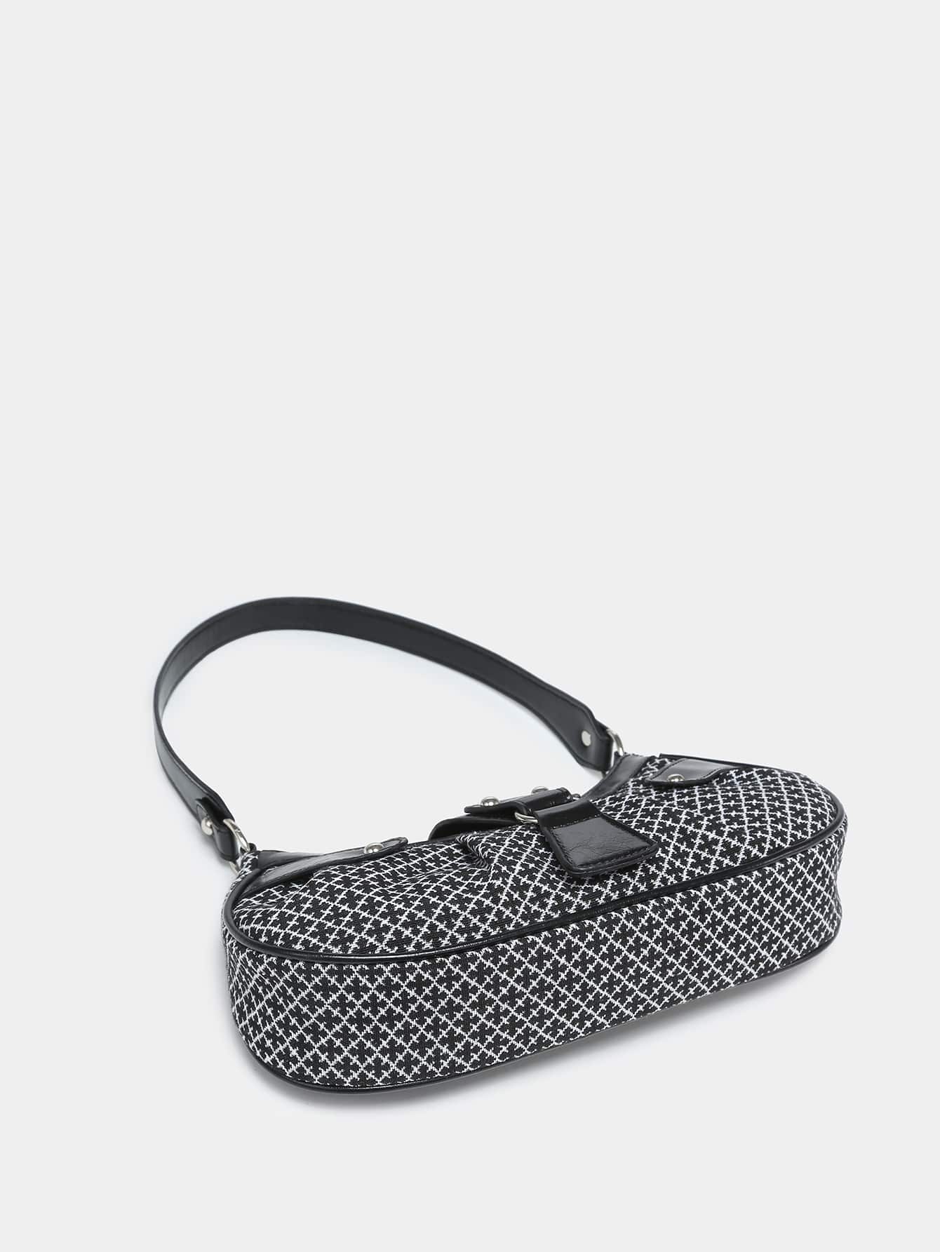 Geraffte Tasche mit Nieten Dekor