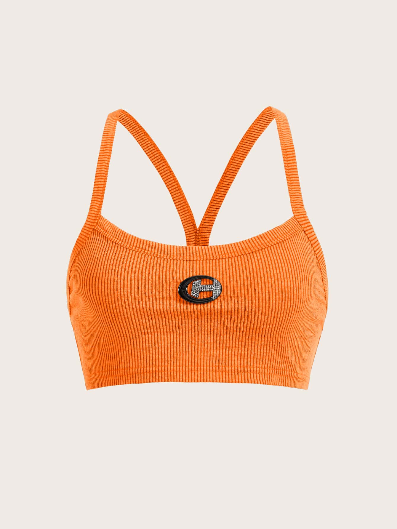 ICON Crop Cami Top mit Buchstabe Flicken Detail
