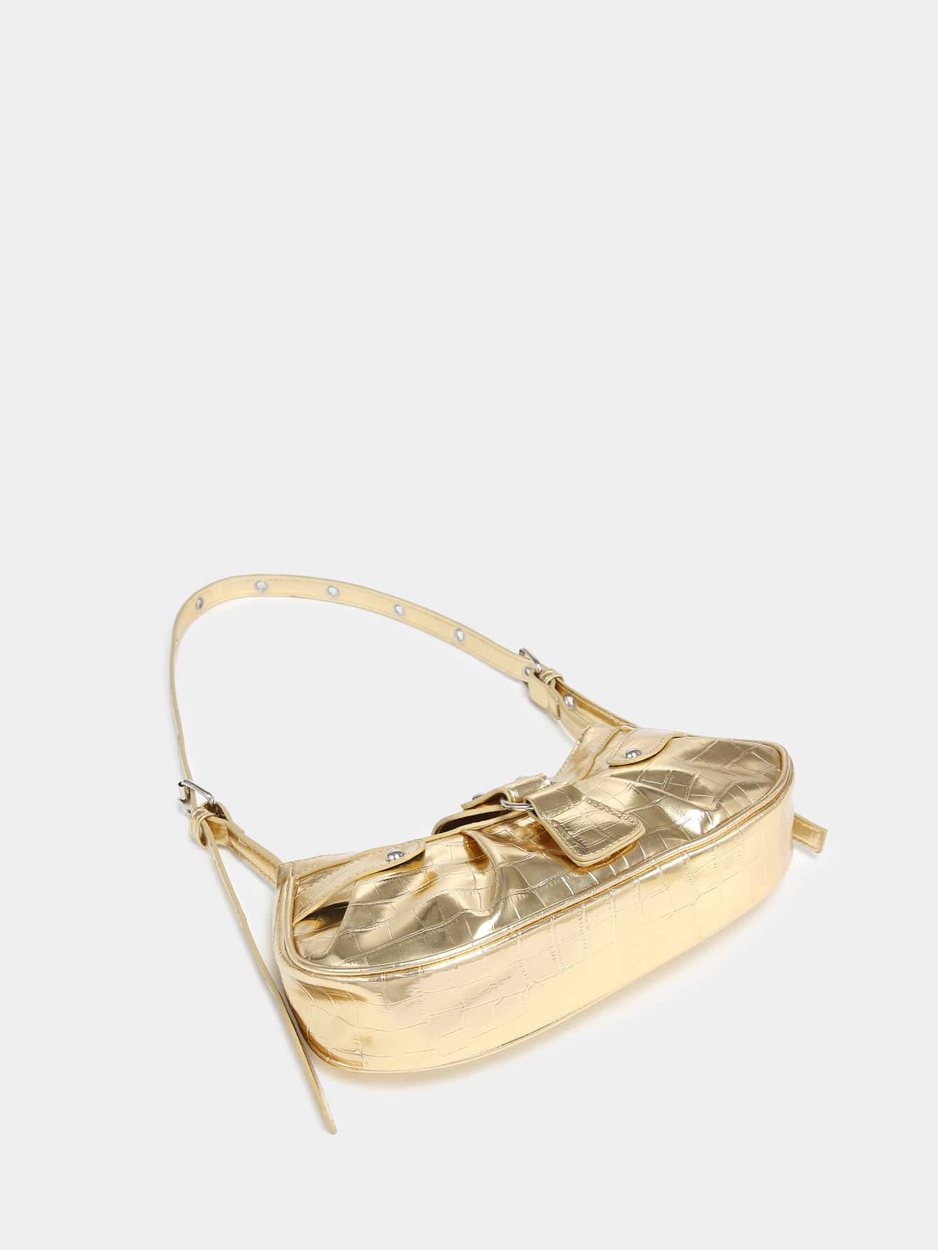 Geraffte Tasche mit Nieten Dekor