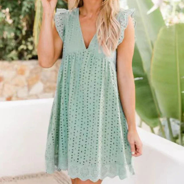 Alison™ - V-neck Short Sleeve Romper (50% RABATT)