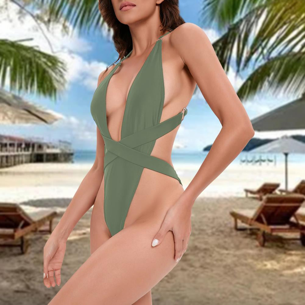 Modioza Mindful Solids Deep Onyx Plunge Schwarz Einteiler