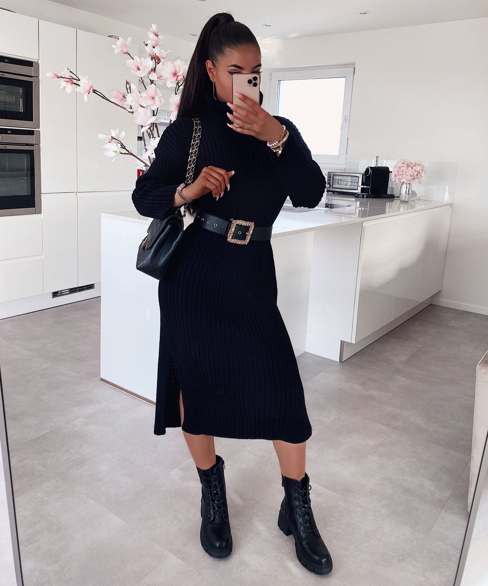 Strickkleid Rowan Schwarz