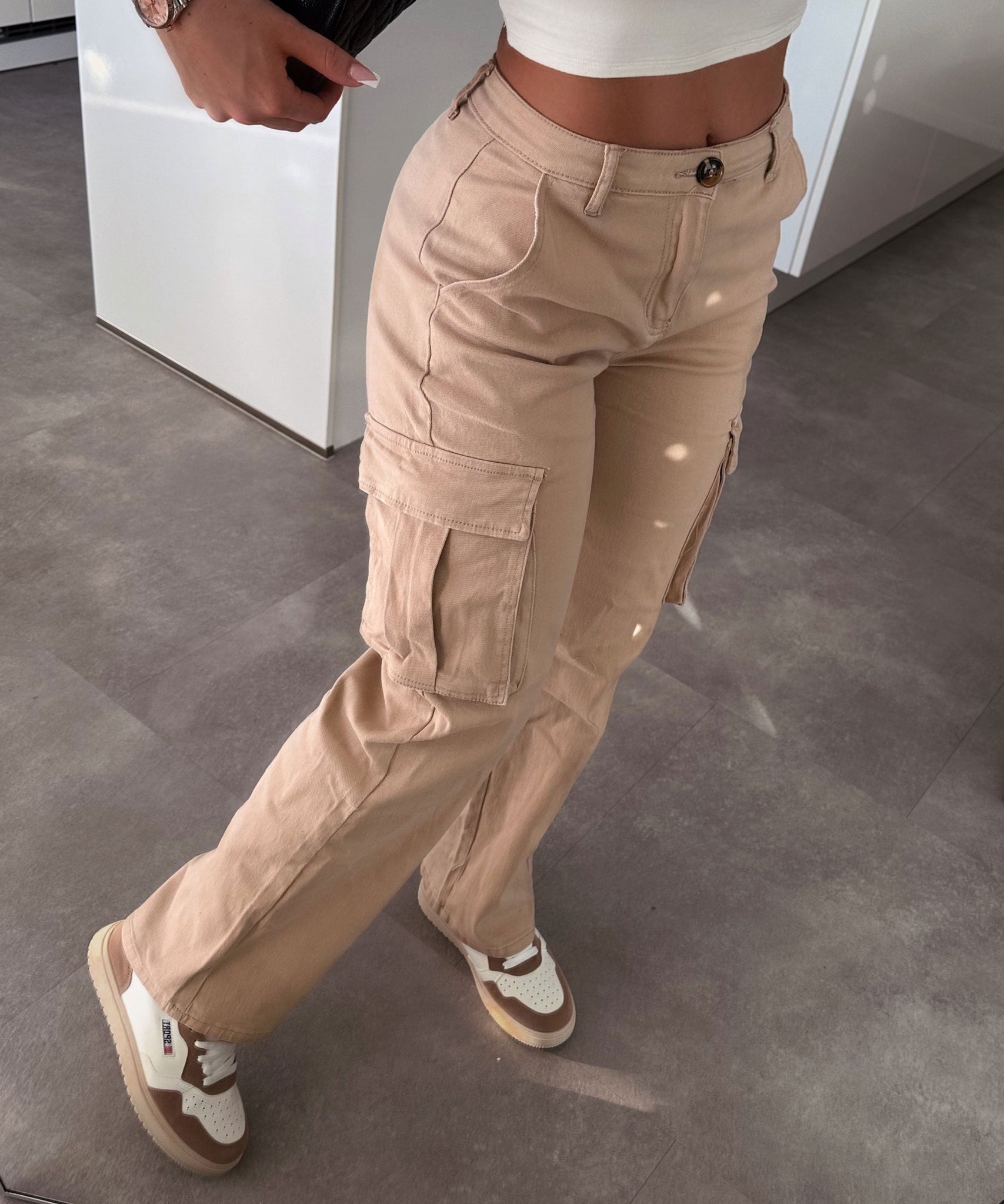 Stretch Cargohose Alba Camel