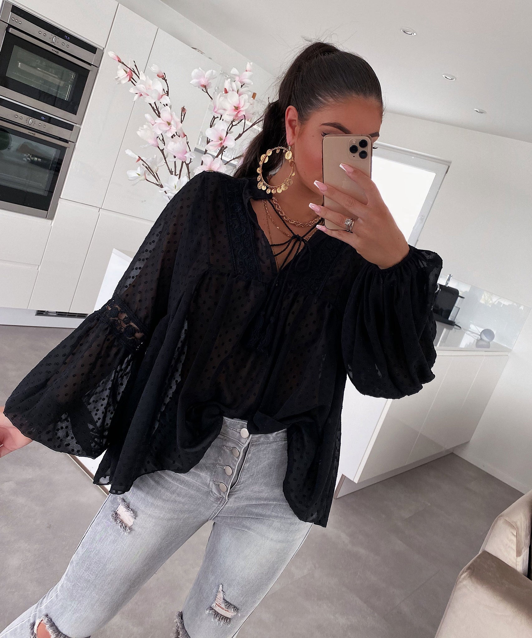 Bluse Paula Schwarz NEU