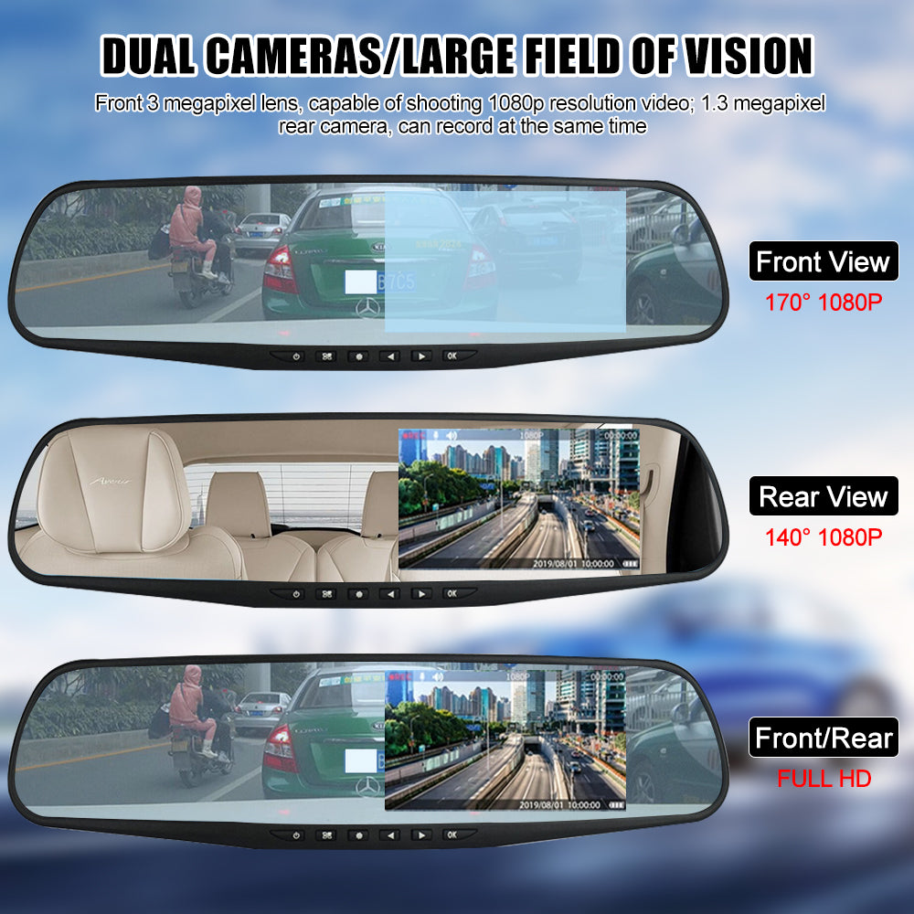 DriveProof™ – Full HD Dashcam im unauffälligen Rückspiegel integriert