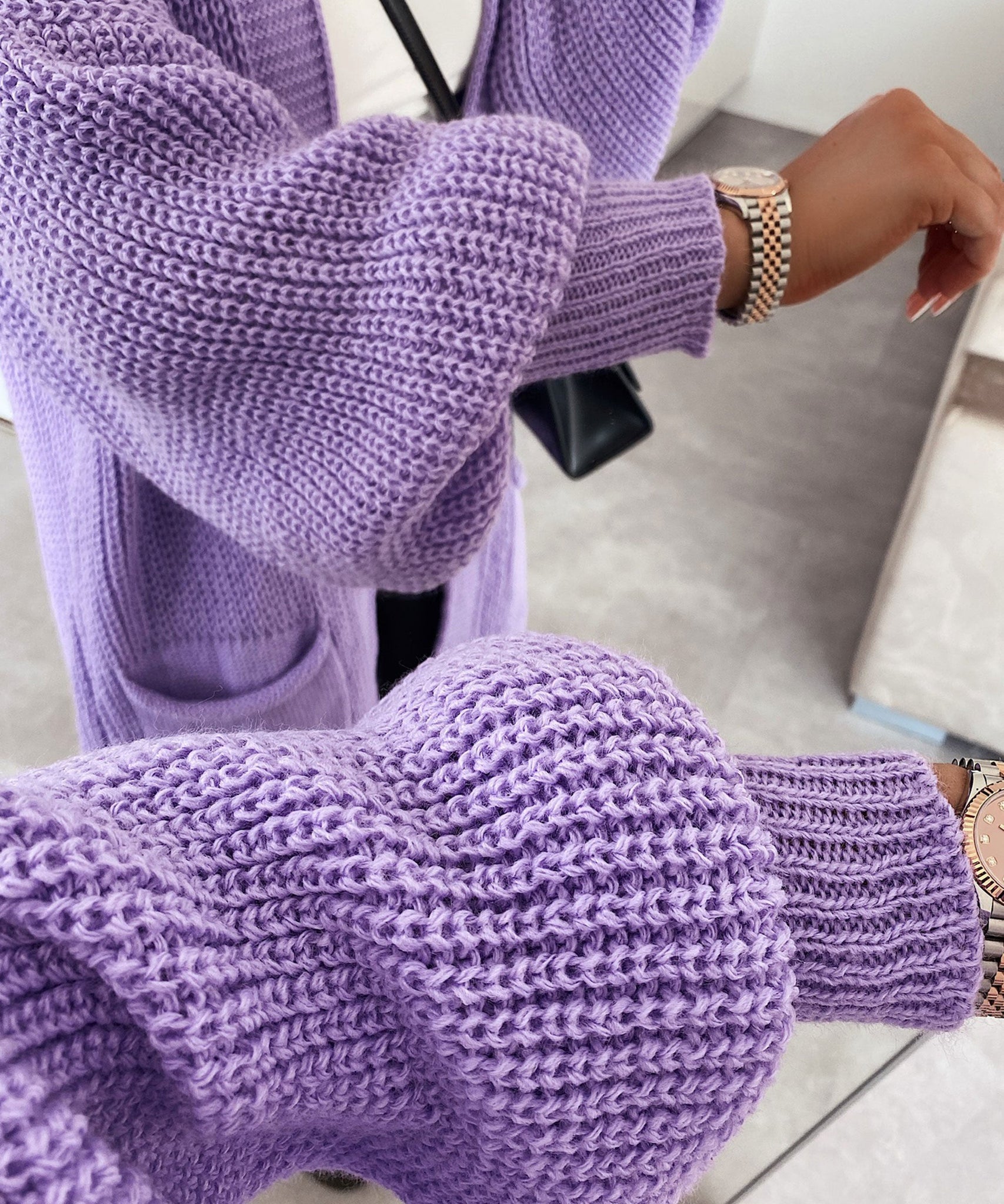 Cardigan Leilani Kurz Lila