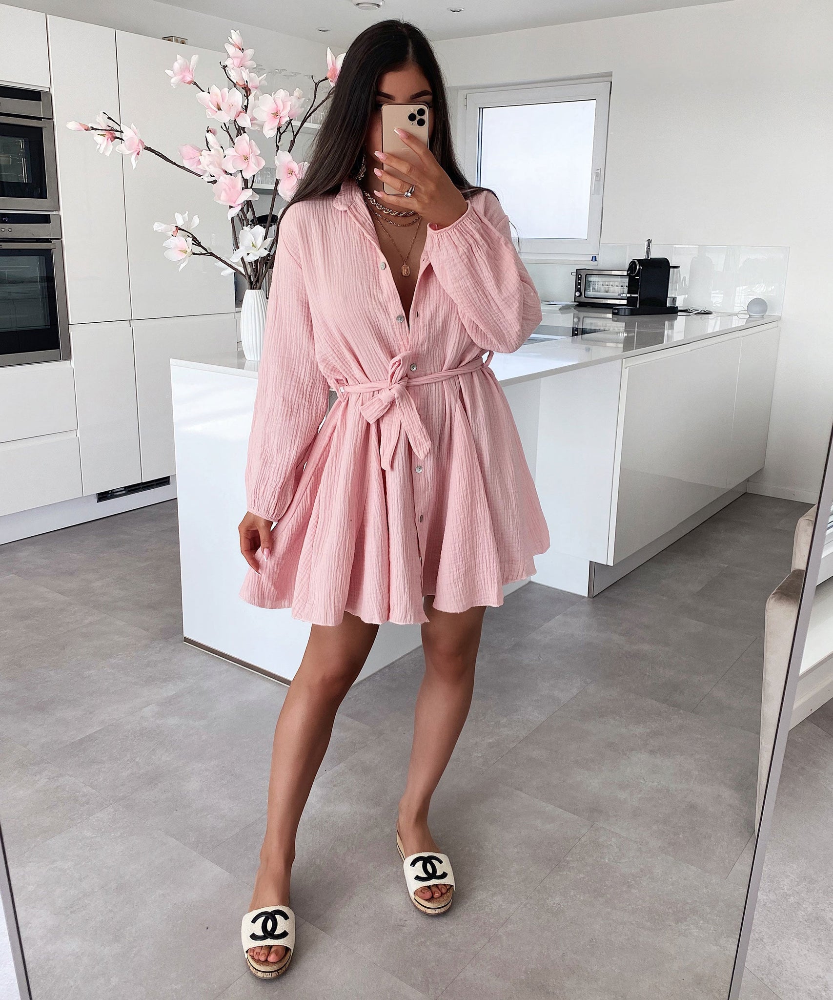 Musselin Kleid Daisy Rosa