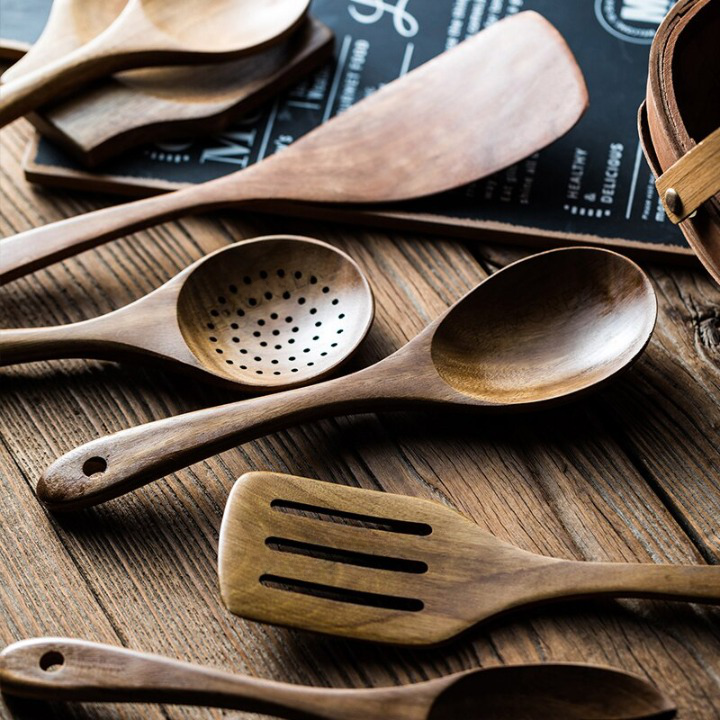 LuxKitchen™ Teakholz Utensilien Set