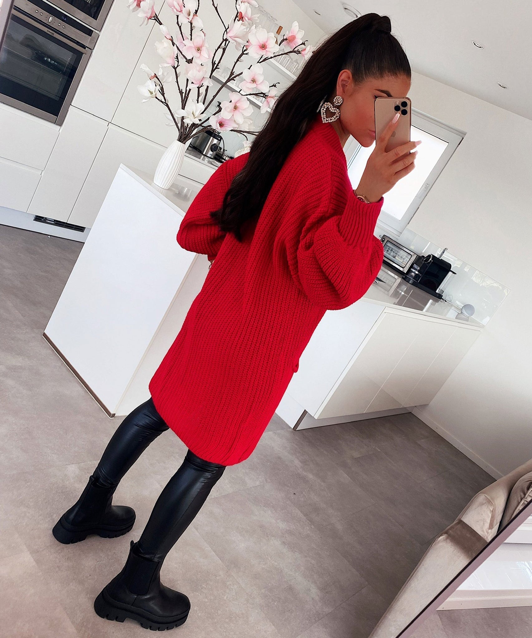 Cardigan Leilani Kurz Rot