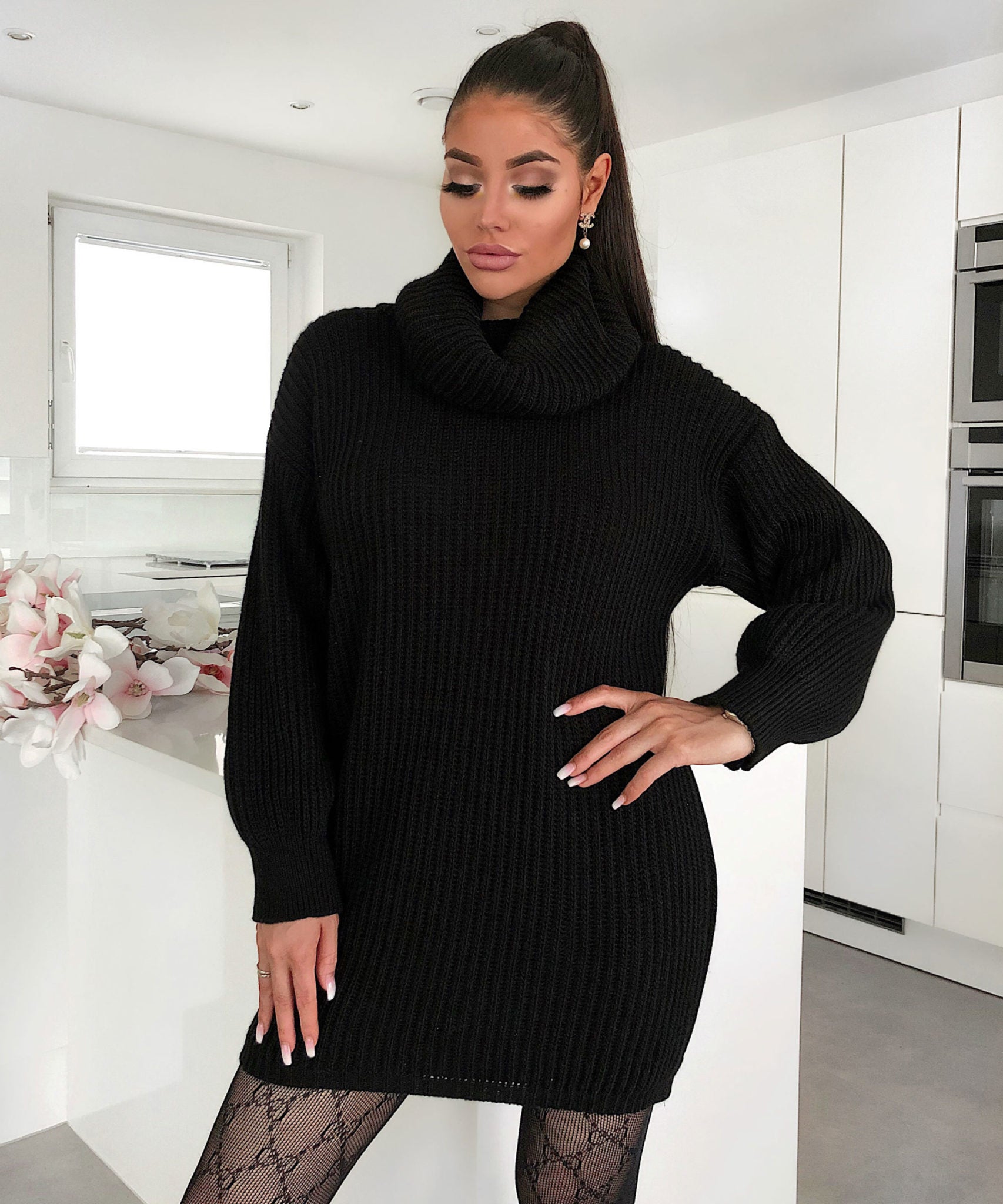 Pullover Kleid Leila Schwarz