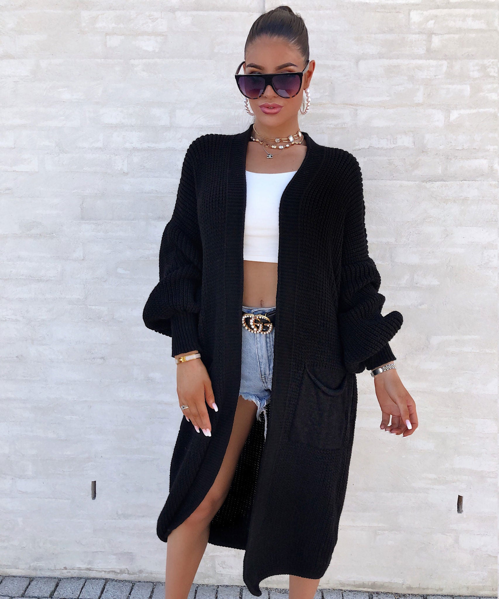 Cardigan Leilani Lang Schwarz