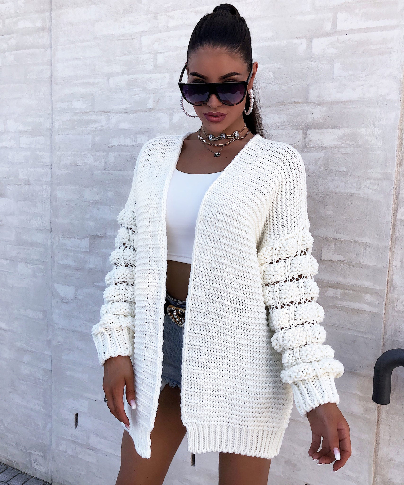 Strickjacke Cloudy weiß