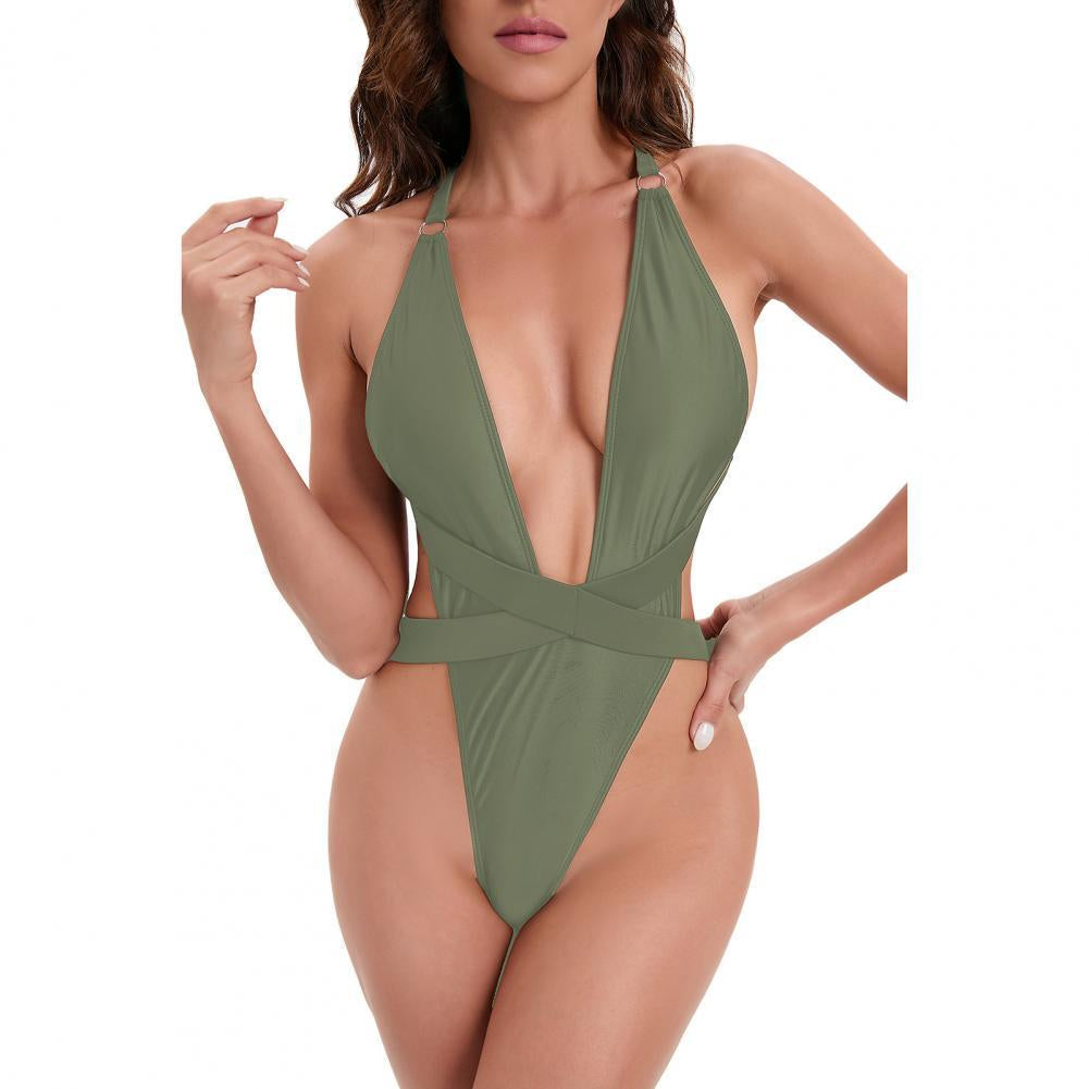 Modioza Mindful Solids Deep Onyx Plunge Schwarz Einteiler