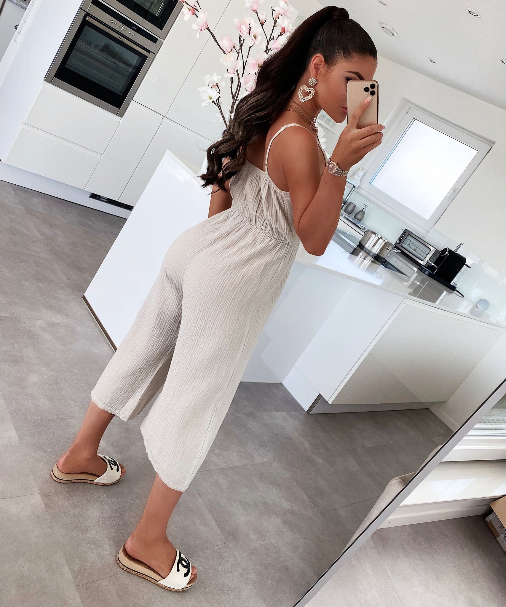 Musselin Jumpsuit Valeria Beige