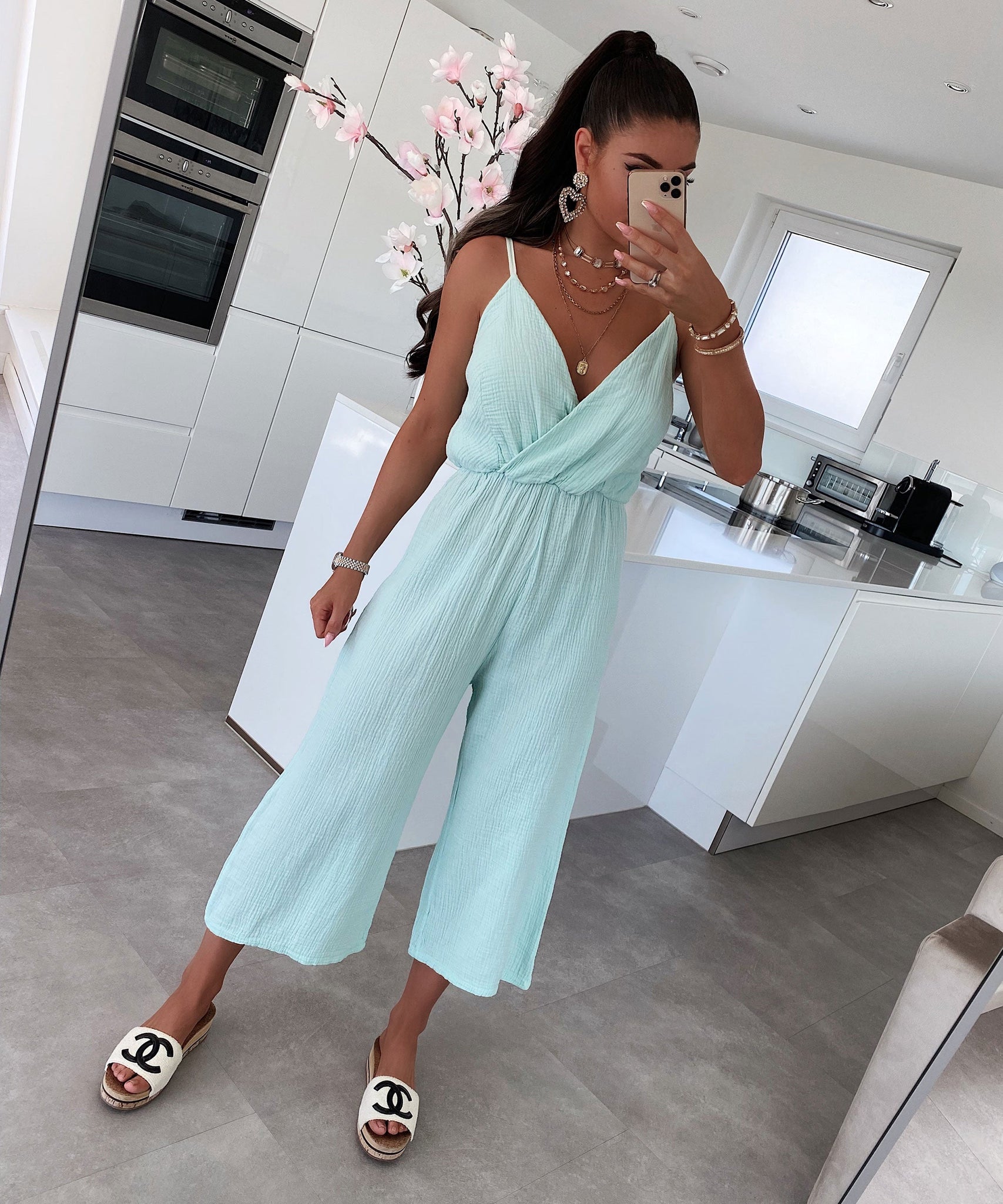 Musselin Jumpsuit Valeria Mint