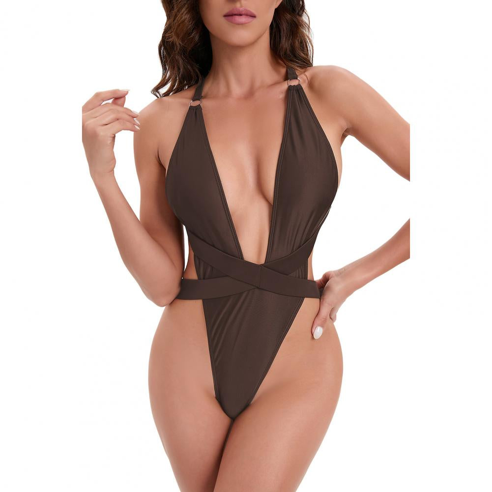 Modioza Mindful Solids Deep Onyx Plunge Schwarz Einteiler