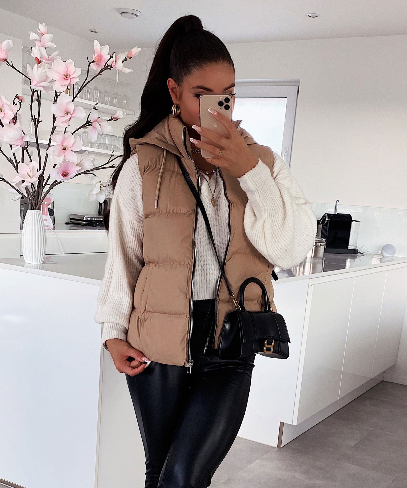 Weste Megan Kurz Beige