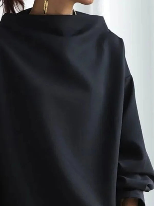 Zlata™ - Lässiges T-Shirt mit hohem Halsausschnitt und langen Ärmeln (50% Rabatt)