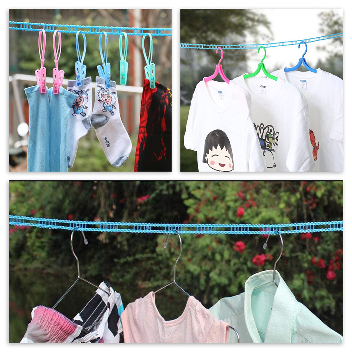 WashyLine™ Rutschfeste Wäscheleine (3 Stück)