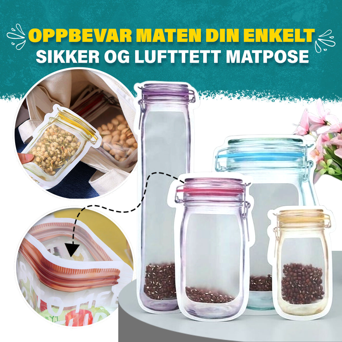 ZipBottle™ Pot-förmige Aufbewahrungsbeutel