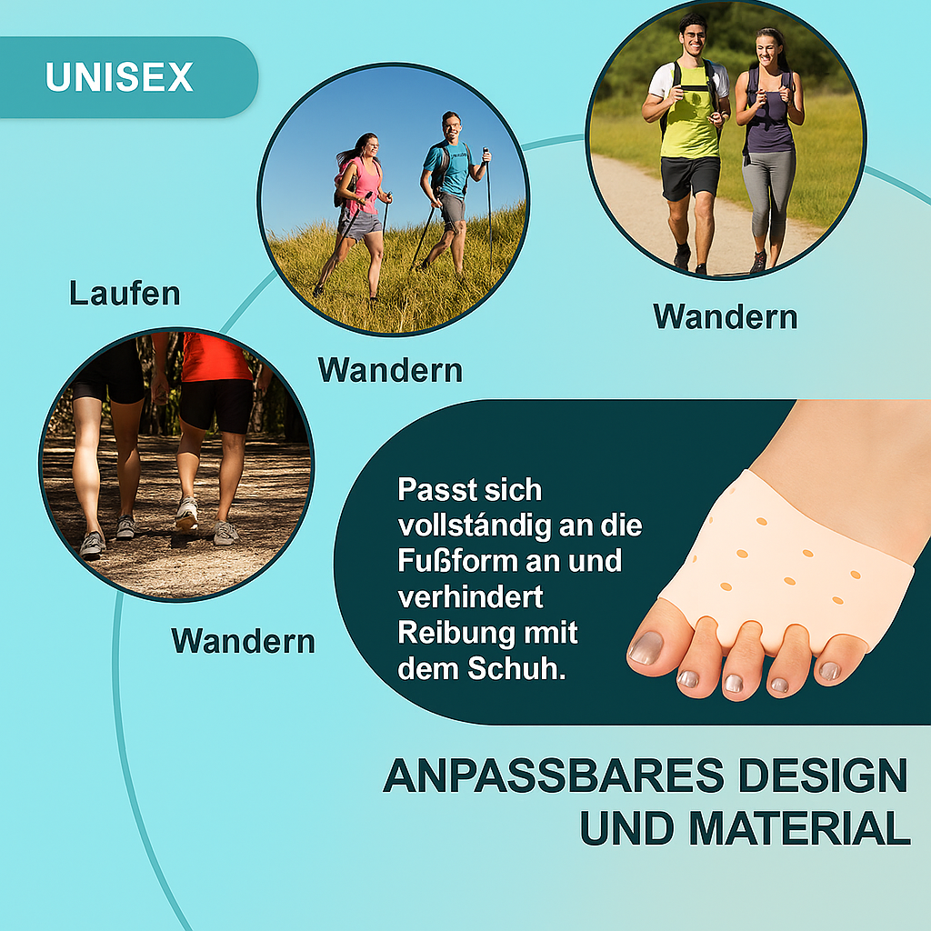 FußLiva™ | Bequeme Gel-Pads mit Zehenspreizern – 1+1 GRATIS