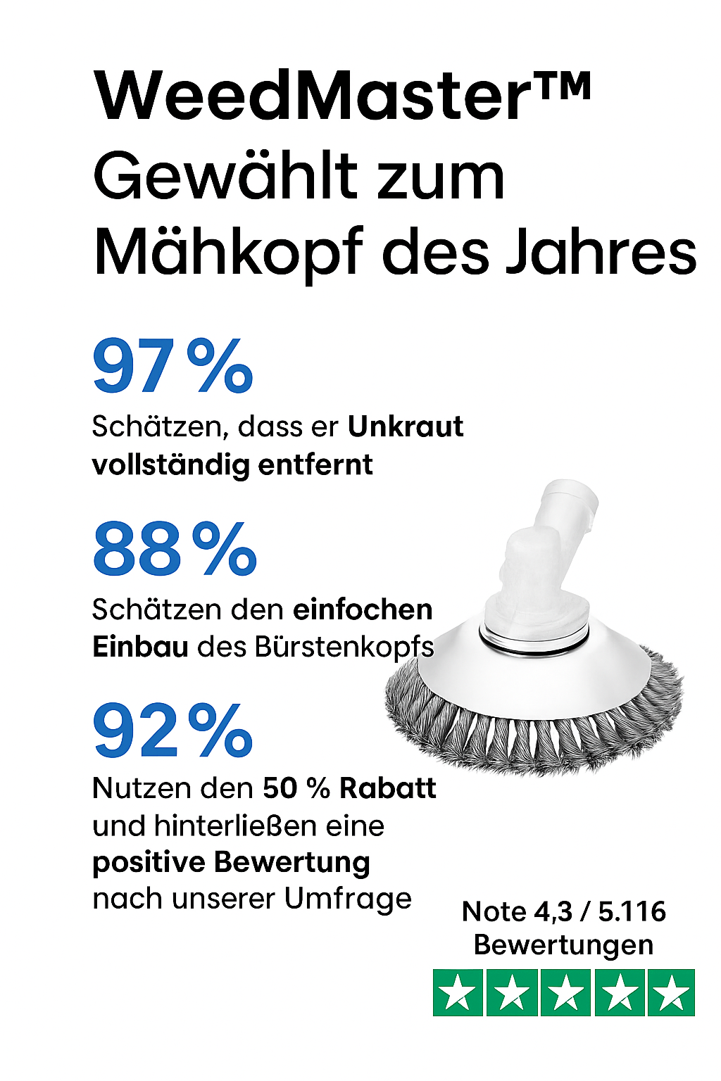 WeedMaster™ – Die kraftvollste Unkrautbürste für schwieriges Gelände