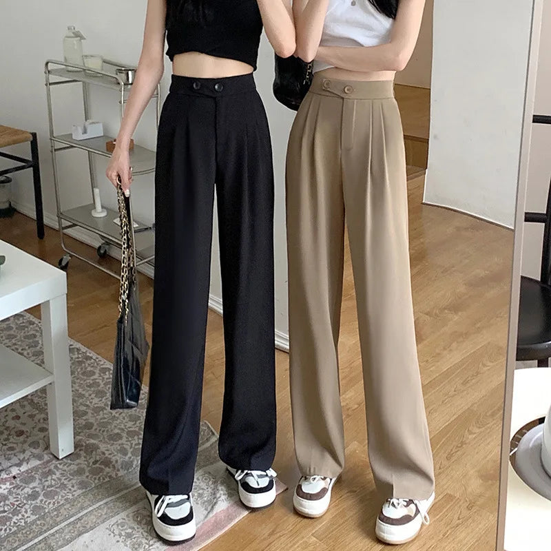 Kenna™ – Stylische koreanische High-Waist-Hose mit Knöpfen